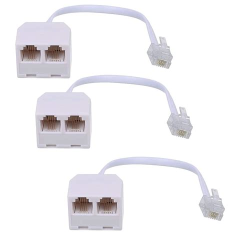 Phone Line Splitter RJ11 Male to Female Two Way Phone Line Splitter ...