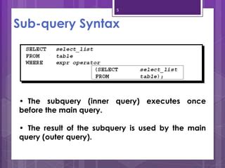 Image result for How Sub Query Works
