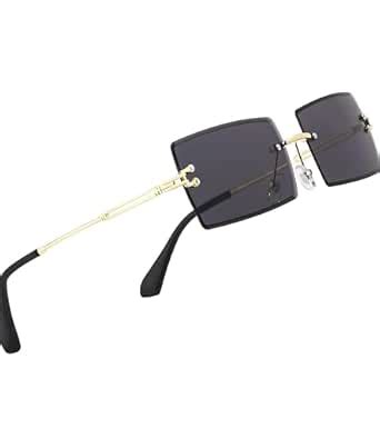 Buy SUMMER DREAM Karan Aujla Golden Black Rimless Metal Sunglasses ...