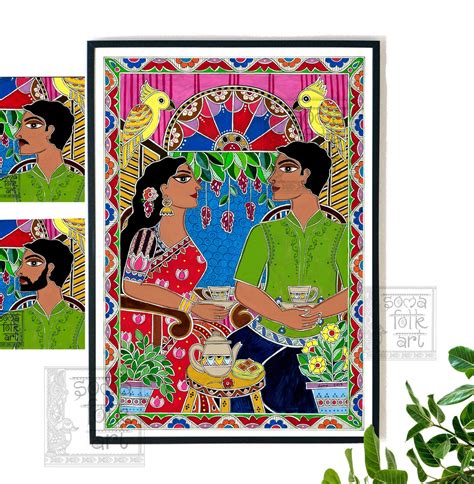 Buy Print Indian Couple Madhubani Print Wall Decor Online in India - Etsy