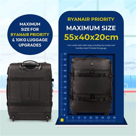 Aerolite Waterproof Trolley Cabin Bag, Ryanair Priority Max Size 55x40 ...