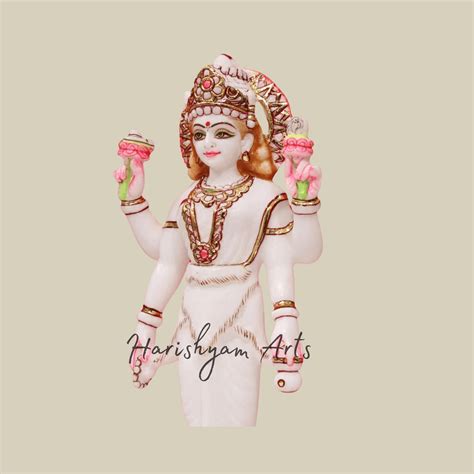 12" Standing Parvati Mata Statue with Four Hands