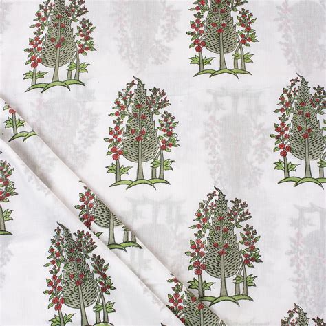 Organic Cotton Jaipur Block Print Fabric Online | Dmaasa