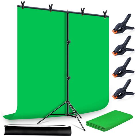 Buy Faichee 5 X 6.5ft Green Screen Backdrop with Stand Kit , 2-in-1 ...