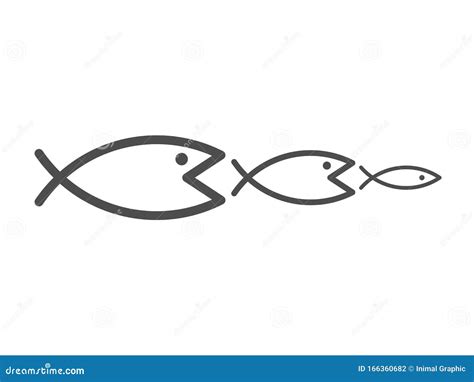 Bigger fish eating smaller stock vector. Illustration of line - 166360682
