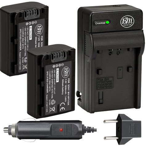Buy BM Premium 2 NP-FV50A High Capacity Batteries and Charger for Sony ...