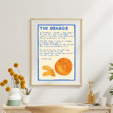 The Orange by Wendy Cope Poem Digital PDF - Custom Designs Available ...