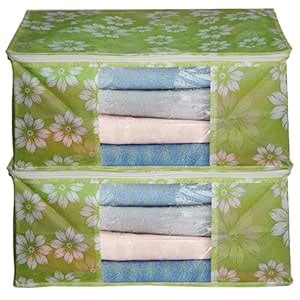 AMAK INC Saree Cover With Zip Non Woven Clothes Storage Bag Transparent ...