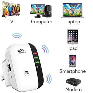 AUSHA® WiFi Range Extender, WiFi Signal Booster up to 300Mbps, 2.4G ...