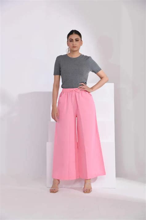 SIDDHO HUM Tie-Up Cotton Flex Pant- Soft Pink Price in India - Buy ...