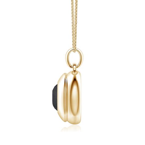 Round Enhanced Black Diamond Men’S Medallion Pendant With Chain