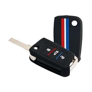 Keyzone® Striped Silicone Key Cover Compatible for Volkswagen Virtus ...