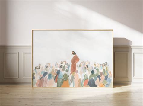 Modern Christian Art of Jesus Teaching Painting - Bible Story Art ...