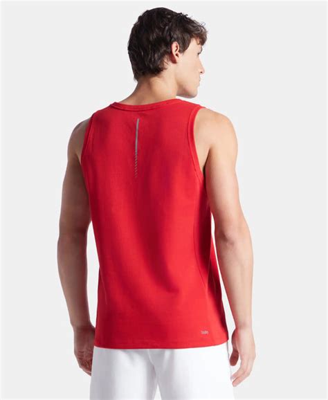 Buy Super Combed Cotton Blend Solid Performance Tank Top with ...