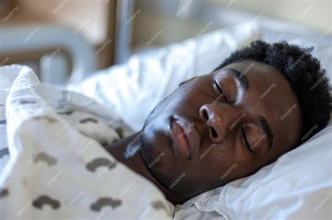 Premium Photo | Portrait of a young black male sleeping sick in a ...