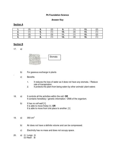 Image result for PSLE 2016 Science Answer Key