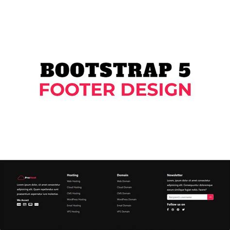 Footer in Bootstrap 5 Code 的图像结果