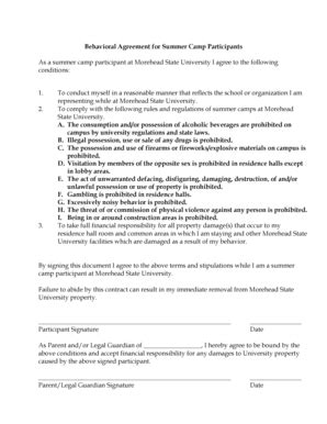 Behavior Contract Forms and Templates - Fillable & Printable Samples ...