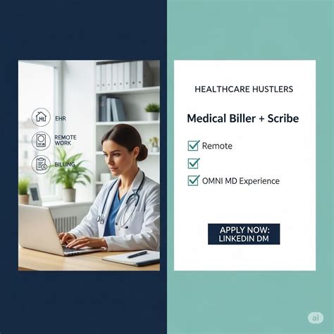 💼 𝗝𝗼𝗯 𝗔𝗹𝗲𝗿𝘁: 𝗥𝗲𝗺𝗼𝘁𝗲 𝗠𝗲𝗱𝗶𝗰𝗮𝗹 𝗕𝗶𝗹𝗹𝗲𝗿 + 𝗦𝗰𝗿𝗶𝗯𝗲 𝗪𝗮𝗻𝘁𝗲𝗱! | Healthcare Hustlers