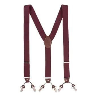 Buy The Tie Hub Burgundy with Brown Y-Back Clip-On suspender for Men at ...