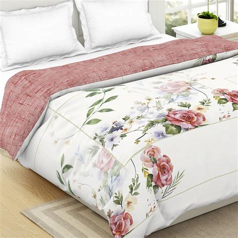 Buy SPACES Organic Cotton Pink Printed Double Quilt - 150GSM from ...