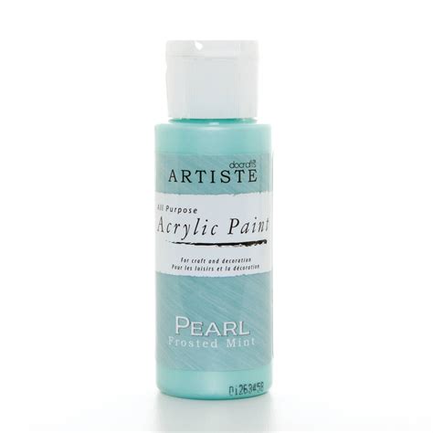 Artiste Acrylic Paint Medium 59ml 2Oz Pearl Frost Mint, Quick-Drying P
