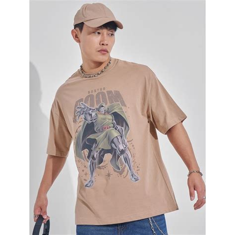 Buy HIGHLANDER Marvel Doctor Doom Nude Round Neck Oversized Graphic T ...