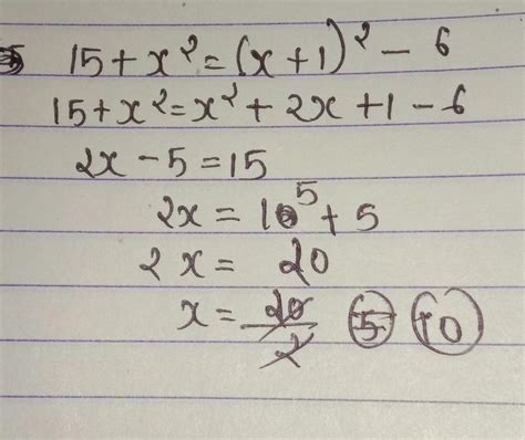 If 15 added to the square of the number is 6 less than the square of ...