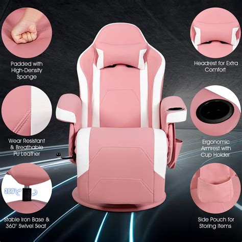 Buy COSTWAY Massage Gaming Chair, Ergonomic High Back Swivel Racing ...