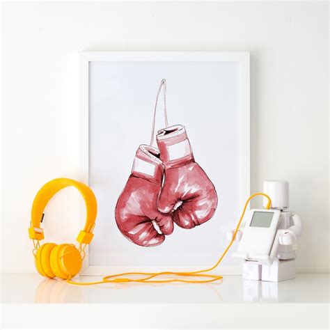 Buy Boxing Gloves Watercolor Print, Girl Power Art (digital Download ...