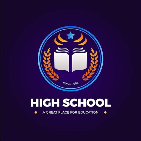 Gradient high school logo design | Free Vector
