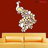 Buy Hoopoe Decor 'Peacock with Flower' Wall Sticker (Vinyl, 56 cm x 0.2 ...