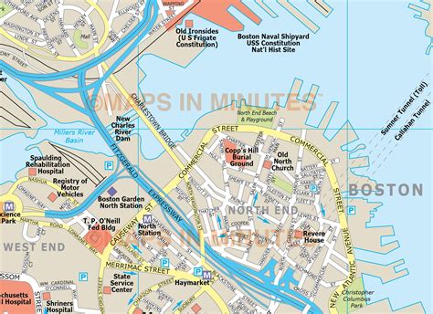 boston usa city map