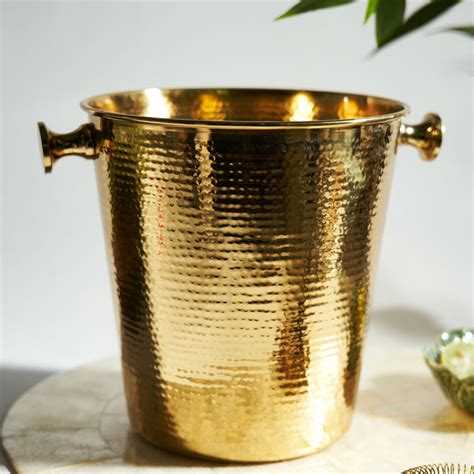 Shop Gold Hammered Metal Wine Bucket - at Best Price Online in India