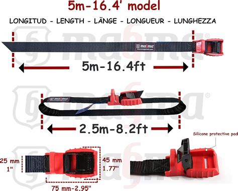 Buy MAGMA 2 Cam Buckle Tie Down Straps 16.4ft. Lashing Strap Bike, Rack ...