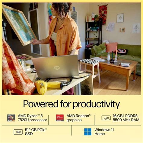 HP AMD Ryzen 5 Quad Core 7520U - (16 GB/512 GB SSD/Windows 11 Home) 15 ...