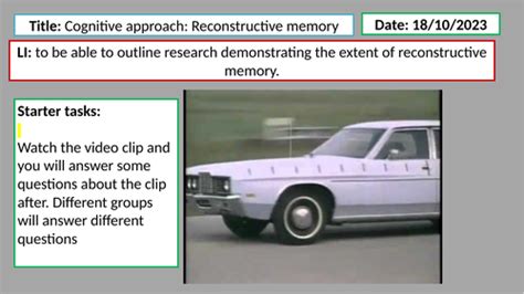 Image result for Reconstructive Memory Experiment