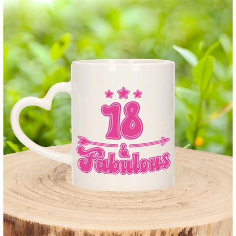 BD Verjaardag cadeau mok 18 jaar - hartjes handvat - geweldig - 300 ml ...