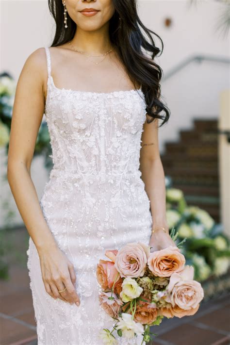 1510 by Martina Liana - Fitted Sheath Wedding Dress with Spaghetti Straps – The White Flower