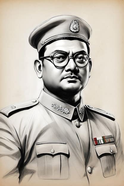 Digital painting of netaji subhas chandrabose | Premium AI-generated image