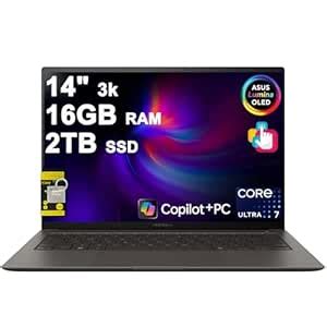 ASUS Zenbook S14 Laptop 14" 3k OLED 120Hz Touch (500nits HDR, 100% DCI ...
