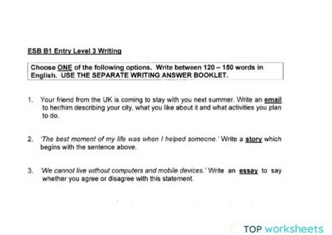 Image result for ESOL B2 Writing Sample for Part 1