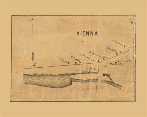 Vienna Village, Spring Prairie, Wisconsin 1857 Old Town Map Custom ...
