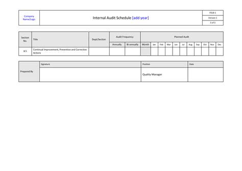 Image result for Internal Audit Program Template