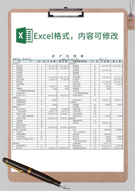 财务报表资产负债表免费下载_资产负债表excel表格免费下载-易佰下载