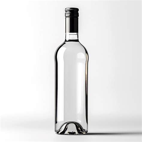 Clear glass wine bottle with black screw cap | Premium AI-generated image