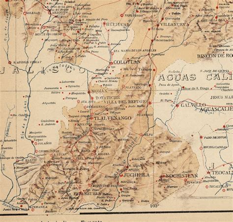 Map of Zacatecas Mexico 1922. Vintage Restoration Hardware | Etsy
