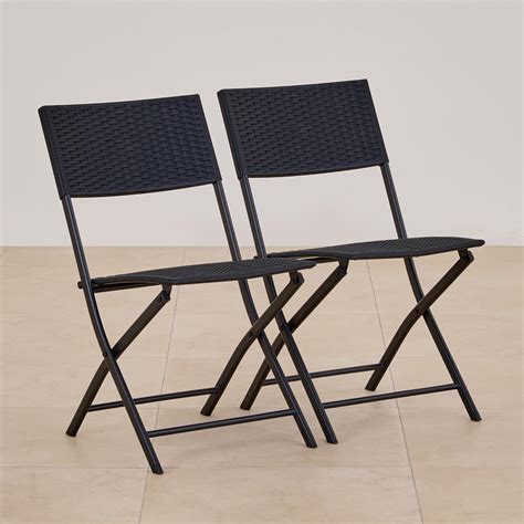 Buy Rex Polypropylene Foldable 2-Seater Tea Set - Black from Home ...