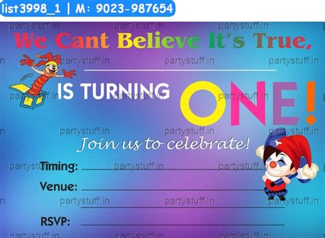 Clown Invitation Card Cards in Clown theme