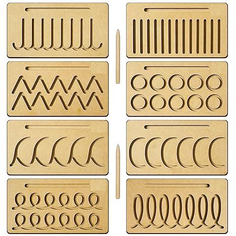Buy Wooden Tracing Board Pattern and Shape for Kids Handwriting ...